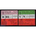 1960s England v Wales Rugby Tickets (2): Twickenham tickets from 1962 & 1964. Good condition