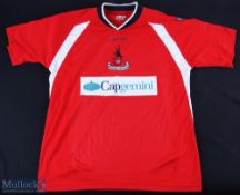 2x c2010s Telford United Away Football Shirt Hummel Capgemini, both size L short sleeve, one has a