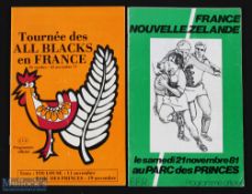 1977 & 1981 France v NZ Rugby Programmes (2): The issues from the Parc des Princes for the All