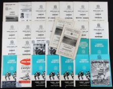 1962-1980 Cardiff Rugby Programmes (30): With a little duplication, 26 homes against leading