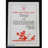 1986 Wales Youth Signed Rugby Tour Brochure: Attractive 28pp effort fully signed by Welsh squad to