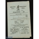 1948/49 Shildon v Sunderland friendly match programme 9 April 1949, 4 pager; fair. (1)