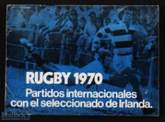 Rare 1970 Argentina v Ireland Rugby Programme: Recently very sought-after, with blue landscape-