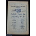 1936 Oxford v Cambridge Rugby Programme: The traditional Twickenham Varsity Match format for the 6-5