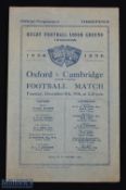 1936 Oxford v Cambridge Rugby Programme: The traditional Twickenham Varsity Match format for the 6-5