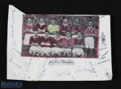 1948-49 Scottish Football Autograph Page - Hearts Heart of Midlothian, with noted signatures of