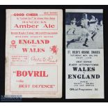 1940/1944 Wales v England Rugby Programmes (2): A pair of sought-after wartime Services games, the