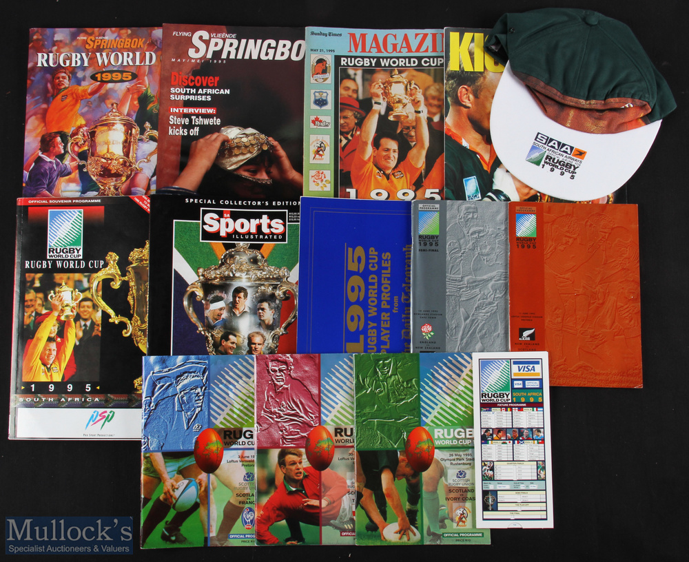 1995 RWC Package of Items (14): Grand selection from South Africa: four different preview mags, plus