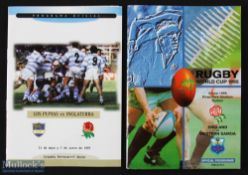 1995-7 England Rugby Programmes in RWC & Argentina (2): Scarce 1st test in Argentina, 1997, and