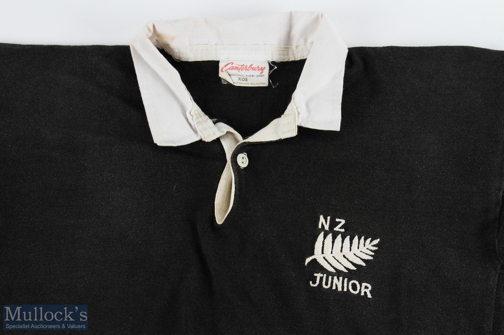 NZ Juniors Matchworn Rugby Jersey: Looks to be 1970s or early 1980s, Canterbury make, size XOS, - Image 3 of 5