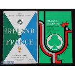 1957/78 Ireland and France Rugby Programmes (2): The issues from Dublin, a tad worn, 1957, and