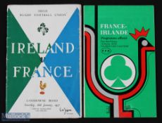 1957/78 Ireland and France Rugby Programmes (2): The issues from Dublin, a tad worn, 1957, and