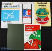 Early 1980s Wales Away Rugby Programmes (4): To inc some less commonly available, Romania v Wales,