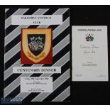 1990 Barbarians Centenary Rugby Dinner Brochure & Guest List (2): Large colourful A4 glossy issue