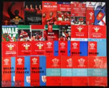 1958-2008 Wales v France Rugby Programmes (27): With only the 1969 issue absent, all the other Welsh