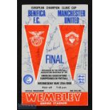 1968 European Cup Final Benfica FC v Manchester United Multi Signed Football programme: quality