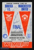 1968 European Cup Final Benfica FC v Manchester United Multi Signed Football programme: quality