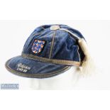 1949-50 Bert Williams England International Football Cap, dark blue with grey edging, with 3 cord