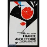 1970 France v England Rugby Programme: First magazine-style issue for an English trip to Paris,