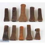 Collection of Cast Iron Golf Club and Other Head Stamp to include H Booter, Mansfield, E Hanton, E