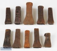 Collection of Cast Iron Golf Club and Other Head Stamp to include H Booter, Mansfield, E Hanton, E