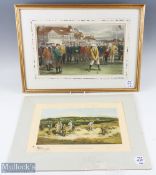 2x Interesting Michael Brown Hoylake coloured golfing prints  - to include "First International Golf