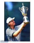 Ernie Els Signed Photograph lifting the Open Claret Cup, size is 20cm x 25cm ready to frame