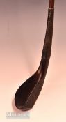 Interesting Late Longnose dark stained beech wood deep faced spoon with Royal North Devon Golf