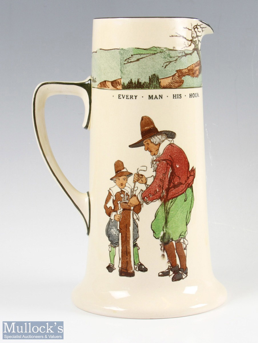 Royal Doulton Series Ware Charles Crombie Jug of tall slender form with wide base with motto ' - Image 2 of 2