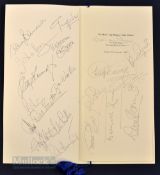 Rare 2002 Ryder Cup Past Players Gala Dinner Signed Menu - held on Friday 27th September 2002 at