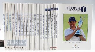 Golf Open Championship Books 1989-2008 appears a complete run all HB with DJs, general condition