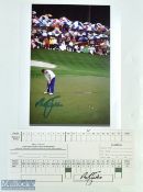 2002 Nickolas Faldo Golf Signed 102nd United States Open Score Card, a glossy photograph size is #