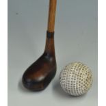 Unnamed cute domed wooden driver head styled golf walking stick with full aluminium sole plate small