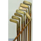 Various brass putters (8) includes an Accurate putter, few bent neck examples, straight blade et