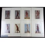 1986 Vanity Fair European Open Golfing Antiquarius Company, set of 8 reproduced Spy prints ltd