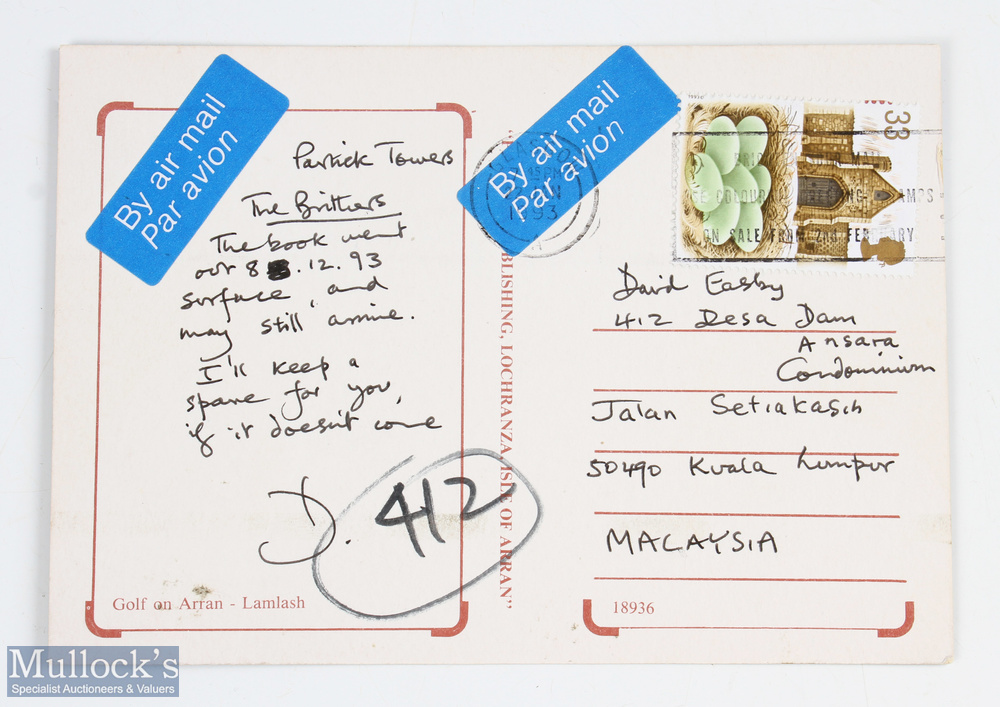 David Hamilton signed - "The Britherhood - Early Golf in the South Sea" publ'd 1992 ltd ed no. 53/ - Image 3 of 3