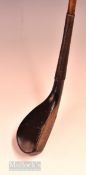 J Morris late longnose "Fishing Rod" dark stained beech wood driver - head measures 4.75" x 1.75"
