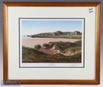 Graeme Baxter West Sands at Dawn St Andrews print, signed by artist, framed and mounted under