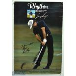 Gary Player signed Golf Poster inscribed in ink 'To, Yours in Sports, Regards Gary Player', measures