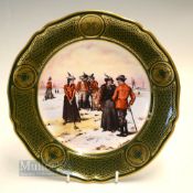 Fine Spode "Antique Golf Series" Bone China Ltd Ed Plate: No.3 from a set of 6 early 18thc golfing