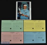 Paul Lawrie (Open Winner) Autographed Unique Set of 4x 1999 Open Golf Championship Carnoustie