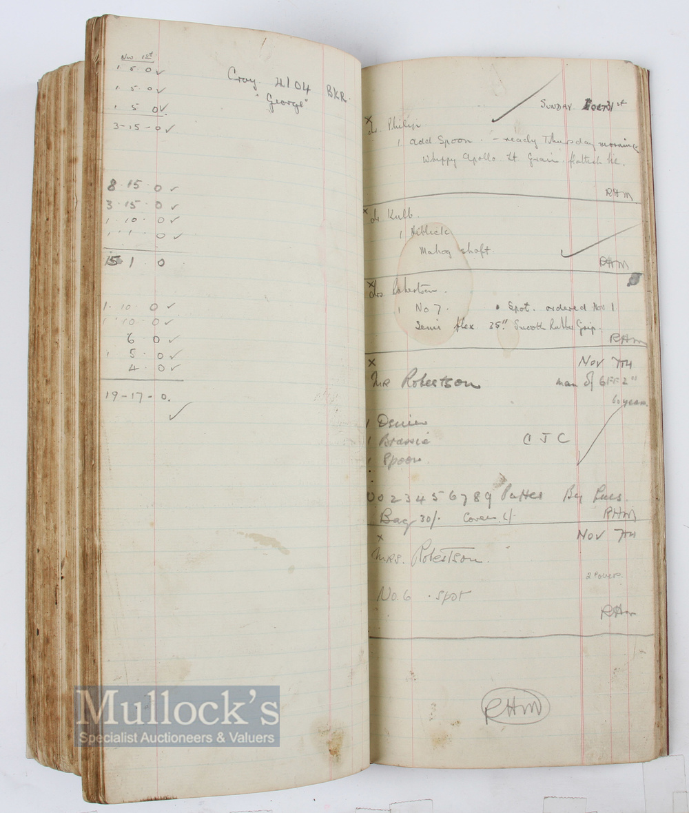 Fred Robson Golf Professional at Addington Palace Golf Club 1936 Official Club Order Ledger - - Image 5 of 5