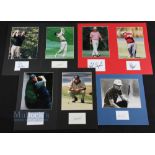 Selection of Signed Golf Displays featuring Gary Player, Phil Mickelson, Bernhard Langer, Nick Faldo