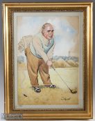 Lunt Roberts (b1894-d.1981) Political Golfing Caricature Figure with a back pocket full of