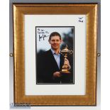 2014 Ryder Cup Stephen Gallacher signed photograph, with dedication, framed and mounted under