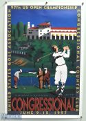 Ernie Ells (Winner) Signed 1997 US Open Golf Championship Colour Print signed in ink to the front,