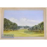 Waugh, Bill 1989 18th Hole Casa Club Valderrama - watercolour signed and dated, venue for the 1997