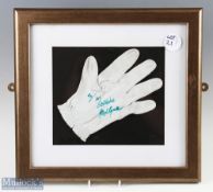 Signed Golf Glove Stephen Gallacher Scottish Golfer, a white glove used, with dedication to Ian