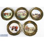 5 Spode The Antique Golf Series Limited Edition Plates each a edition of 2,000 inc no.2 numbered 83,
