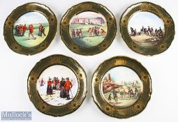 5 Spode The Antique Golf Series Limited Edition Plates each a edition of 2,000 inc no.2 numbered 83,